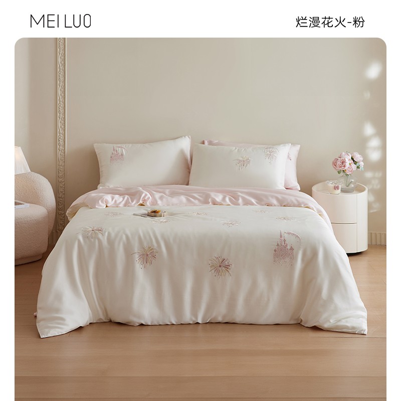 烂漫花火粉;1.2米床单款三件套(被套150*200cm)